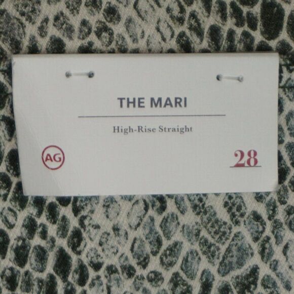 New AG Adriano Goldschmied The Mari High Rise Straight Snake Print Jeans size 28 - Picture 11 of 15